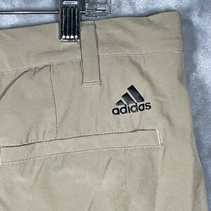 Adidas Golf Mens Tan Khaki Performance Flat Front Trousers Pants 36x30